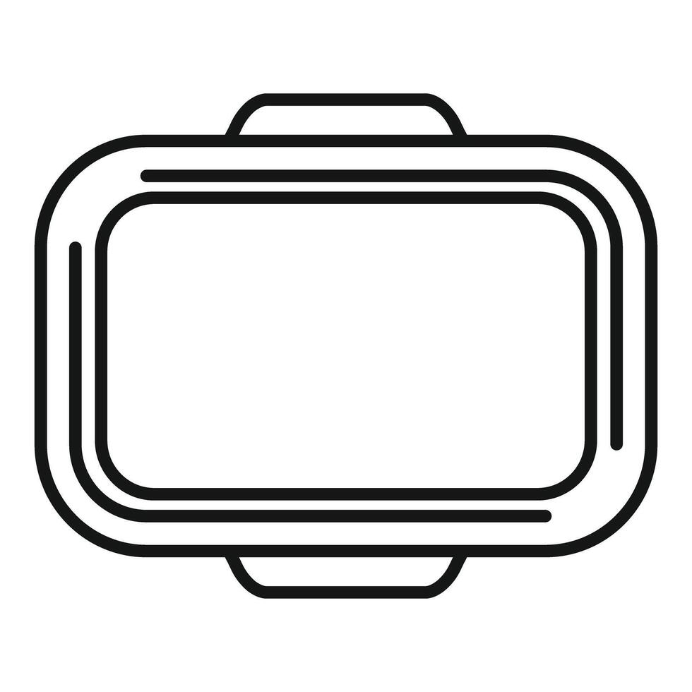 Empty plastic food container with lid open showing blank space for food packaging mockup vector
