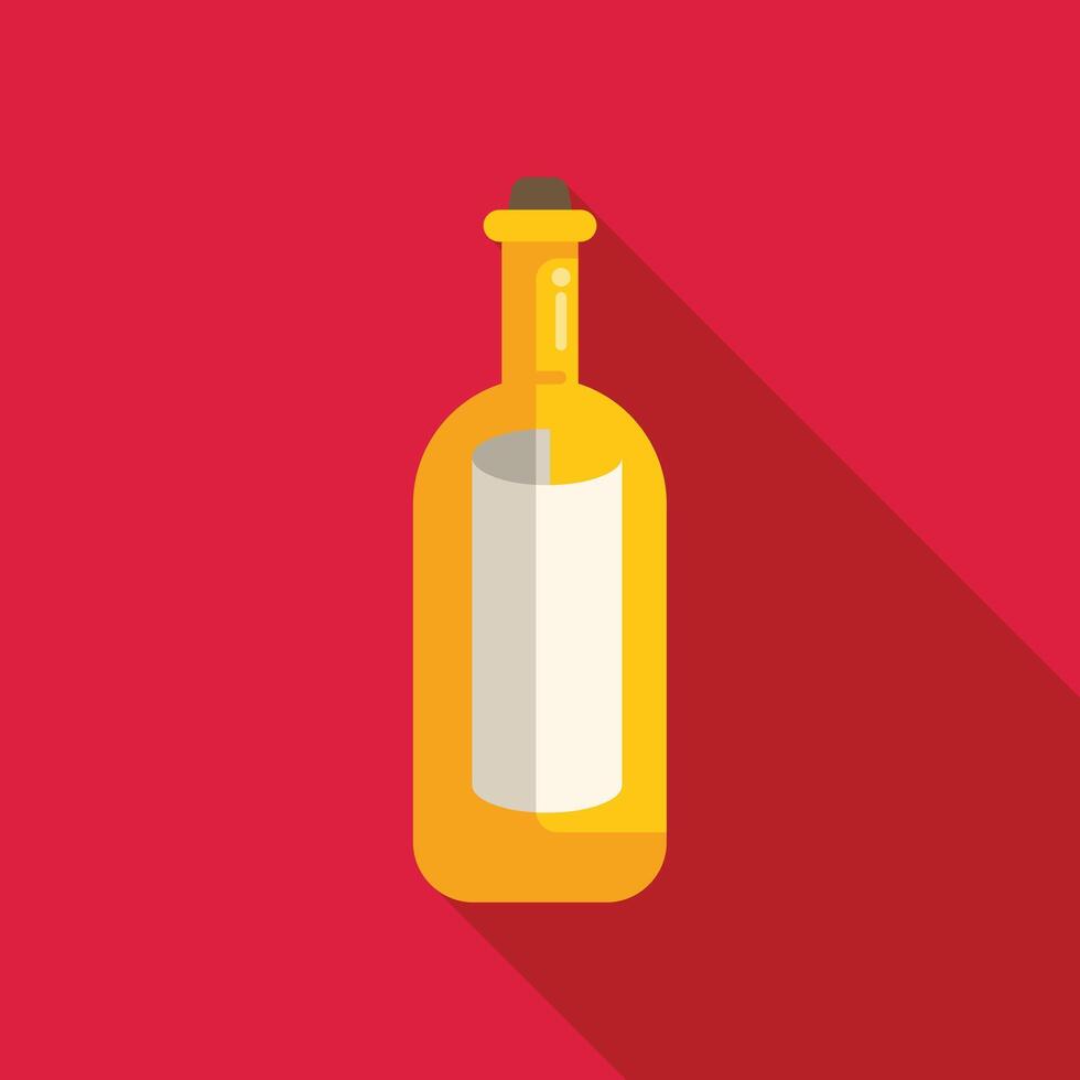 Yellow bottle with blank label is standing on red background vector