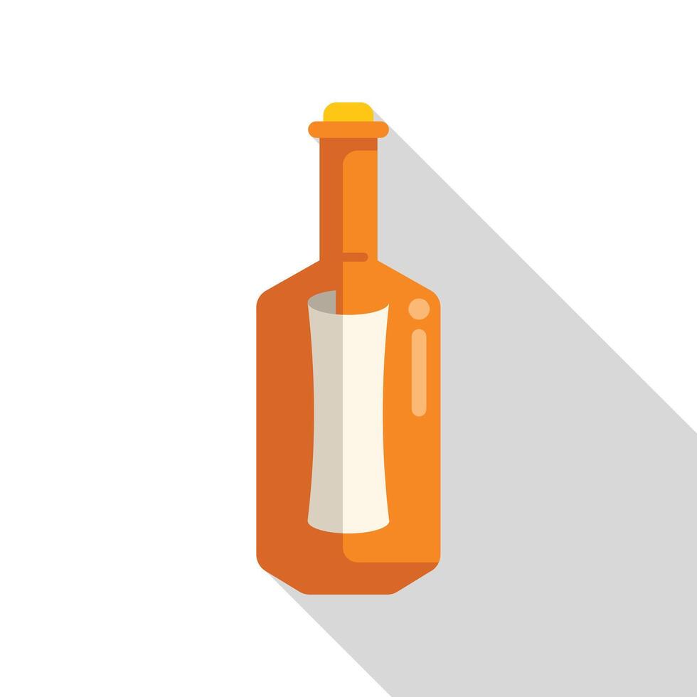 Orange bottle with blank label casting long shadow vector