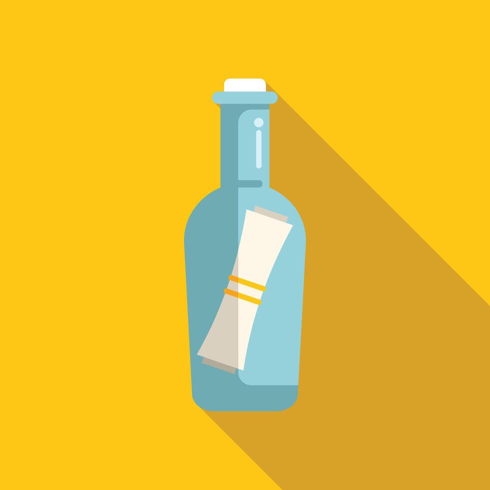 Message in a bottle floating on the ocean waves vector