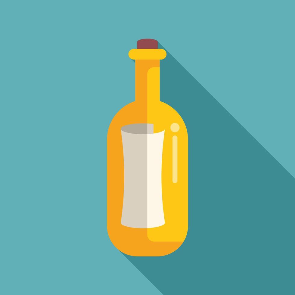 Glass bottle containing a message is laying on the beach vector