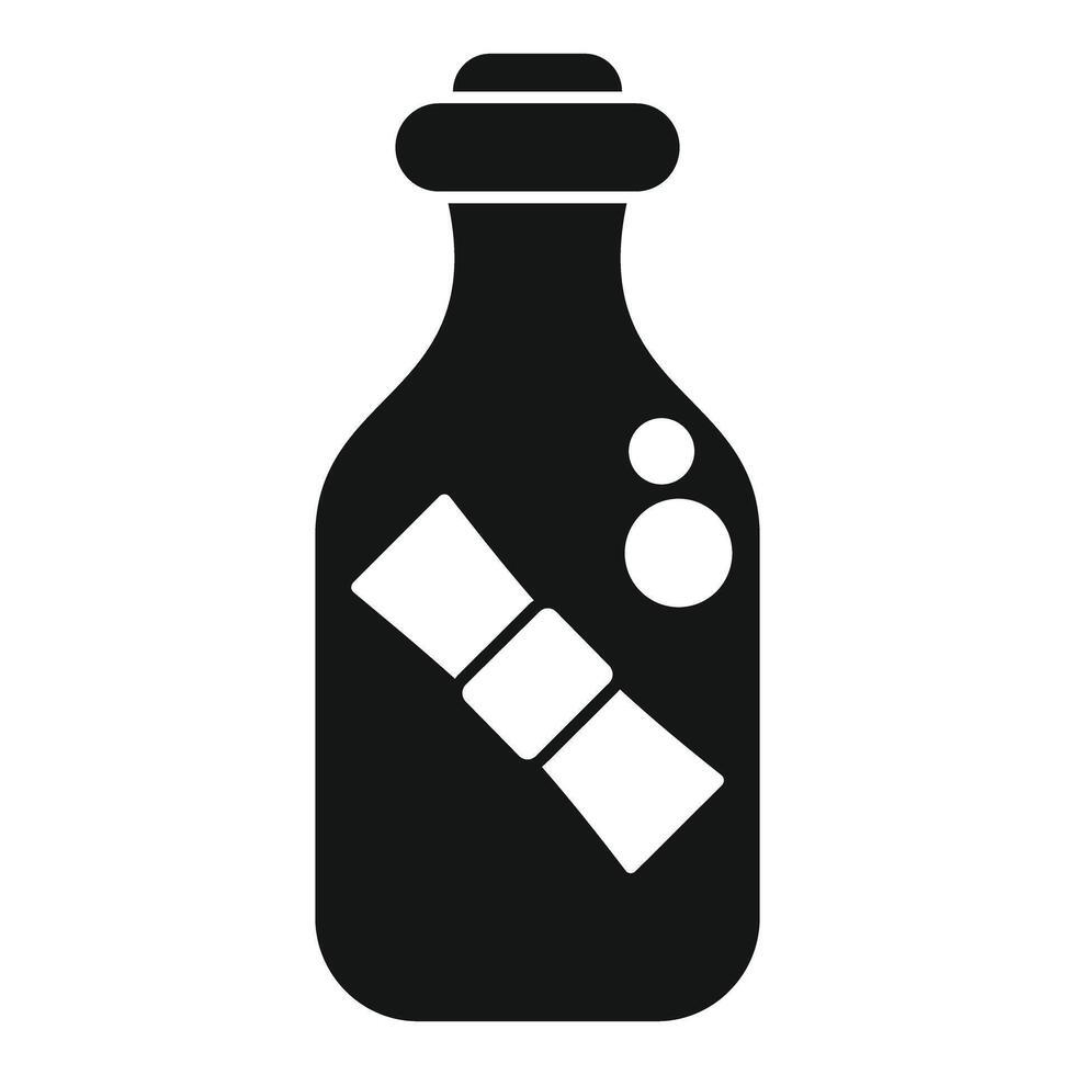 Message in a bottle floating on the sea with cork vector