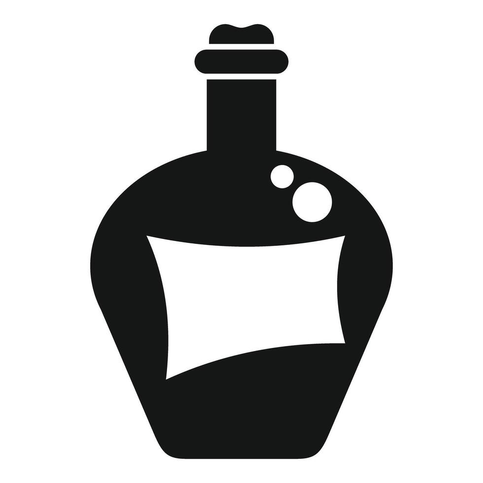 Black bottle icon with blank label showing bubbles vector