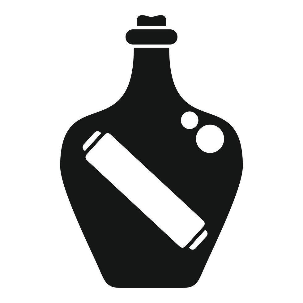 Message in a bottle floating on the sea with cork vector