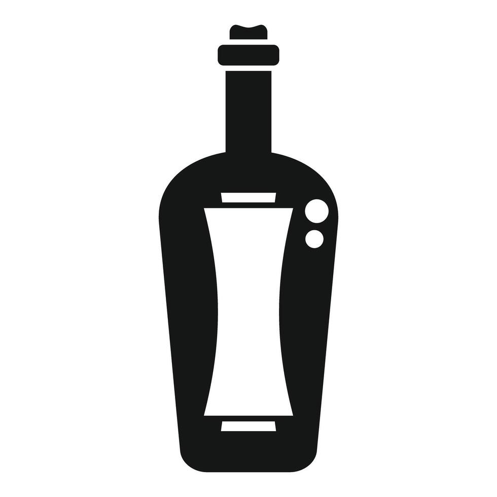 Black bottle of alcohol with blank label vector