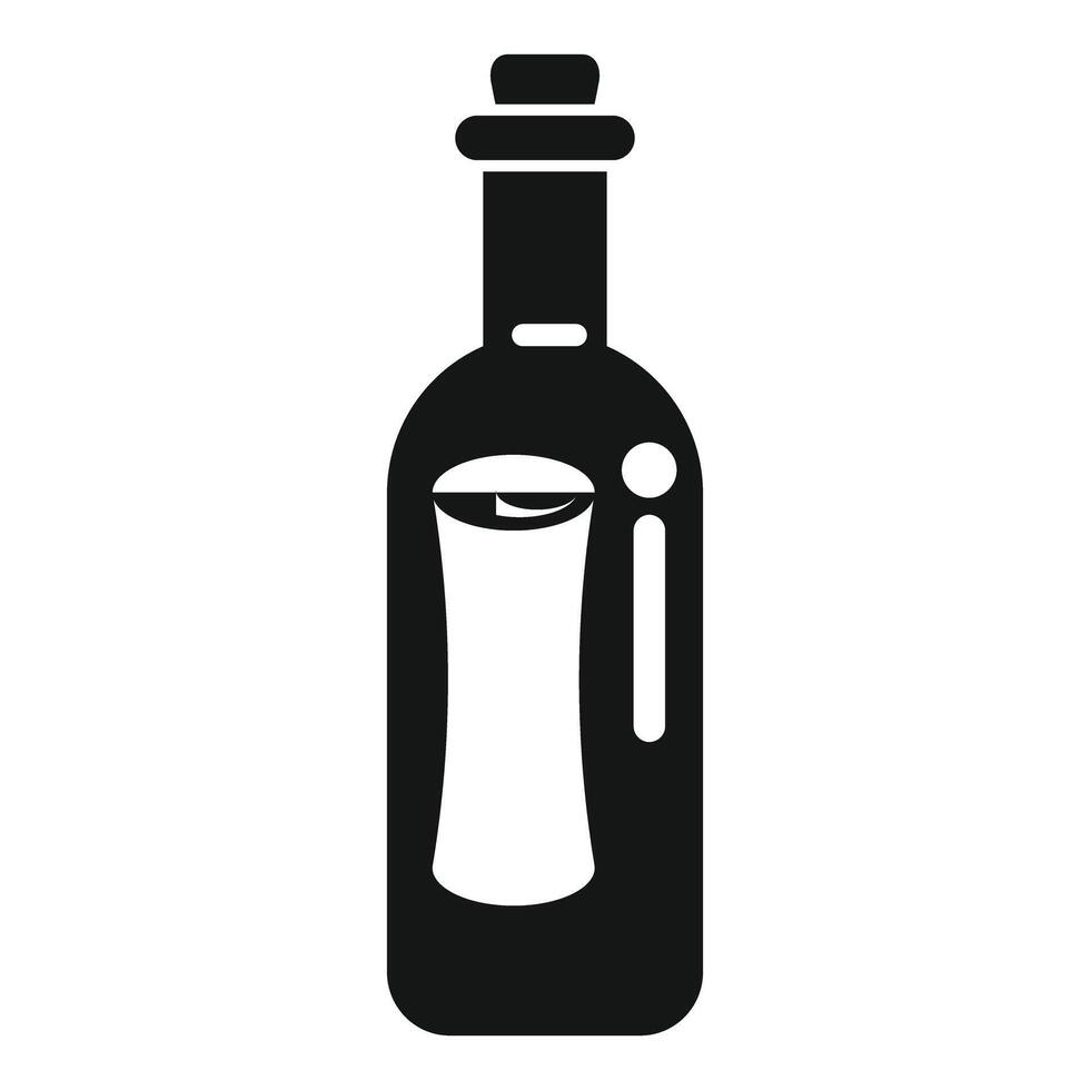Message bottle with cork icon, simple style vector