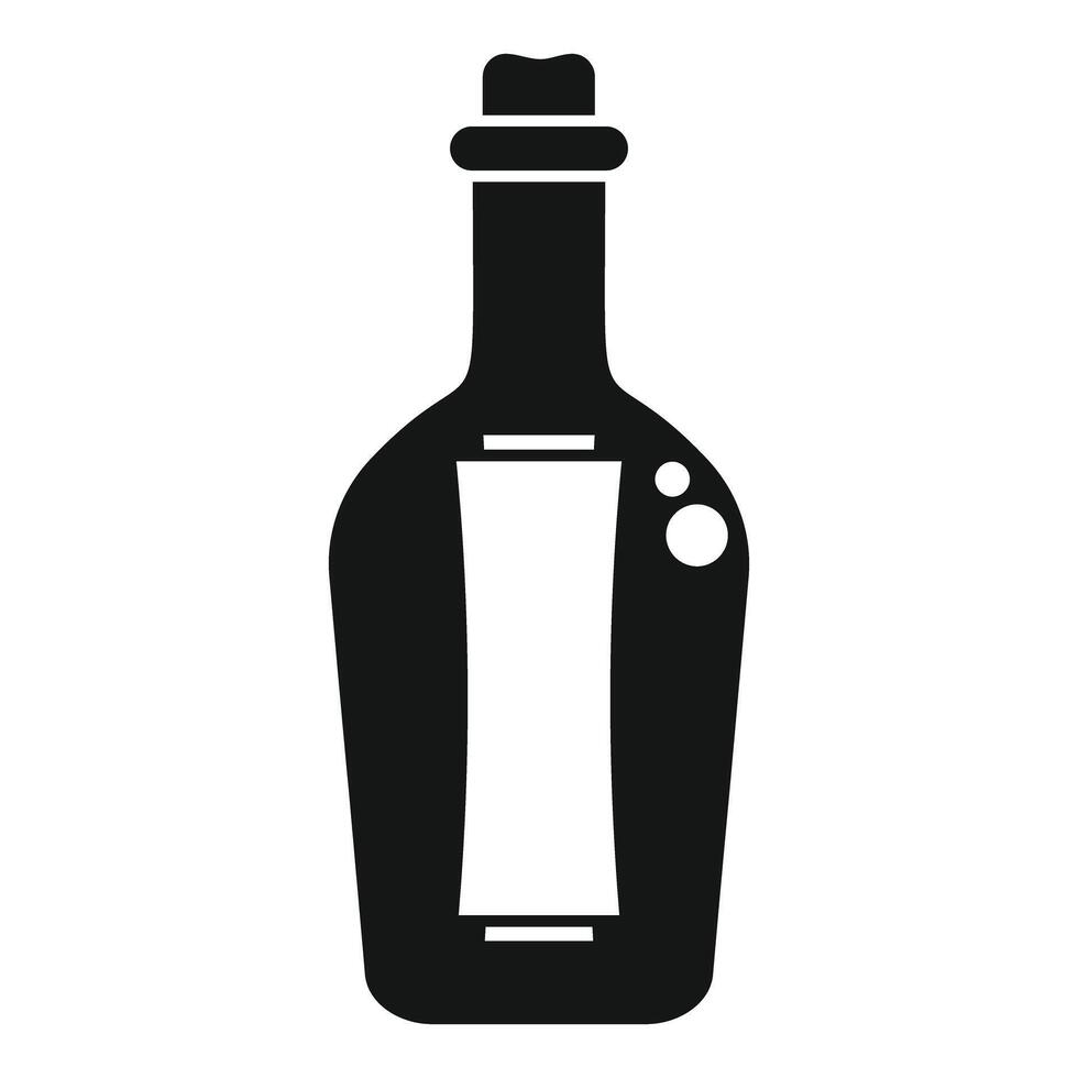 Black bottle of alcohol with blank label for branding vector