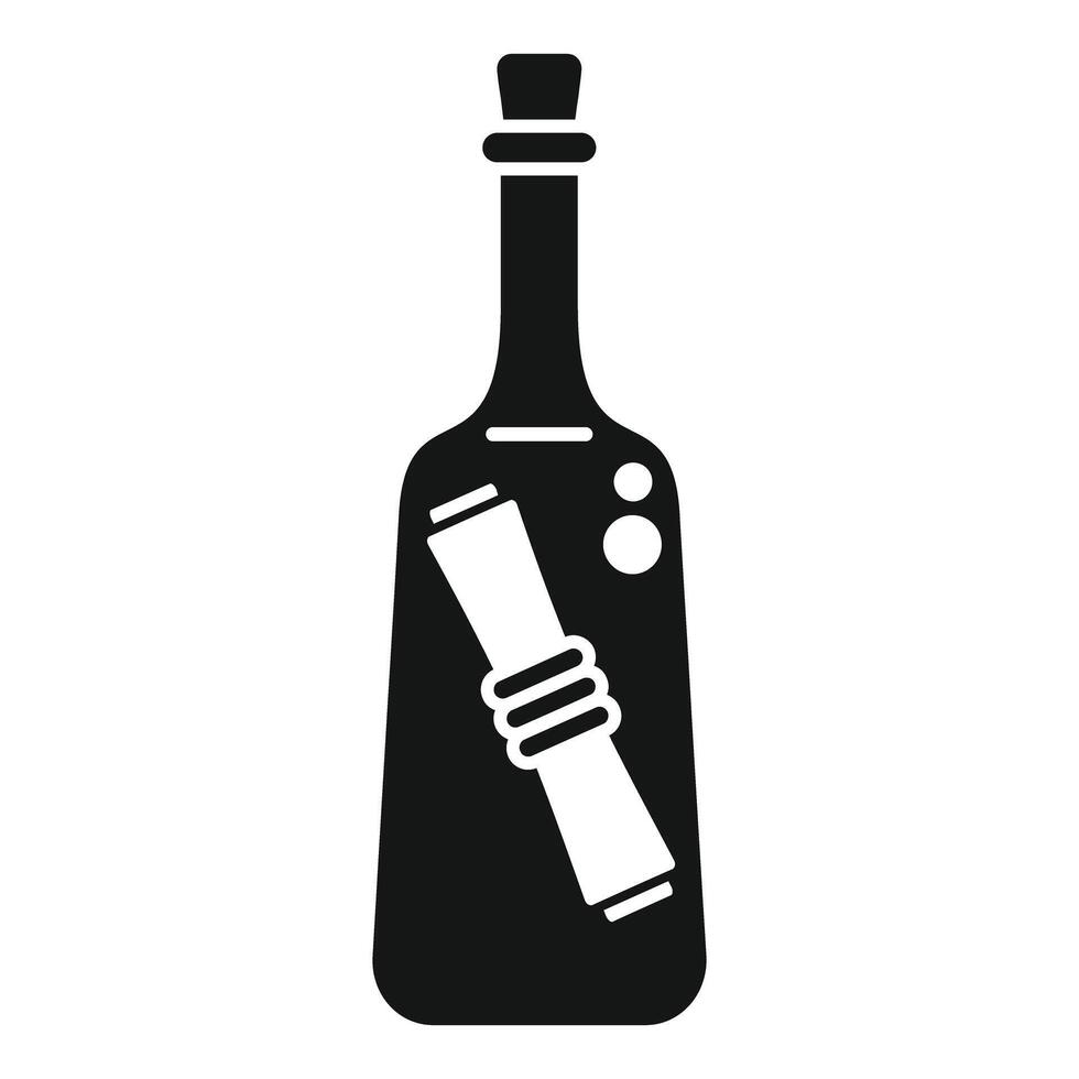 Message in a bottle floating on the ocean waves vector