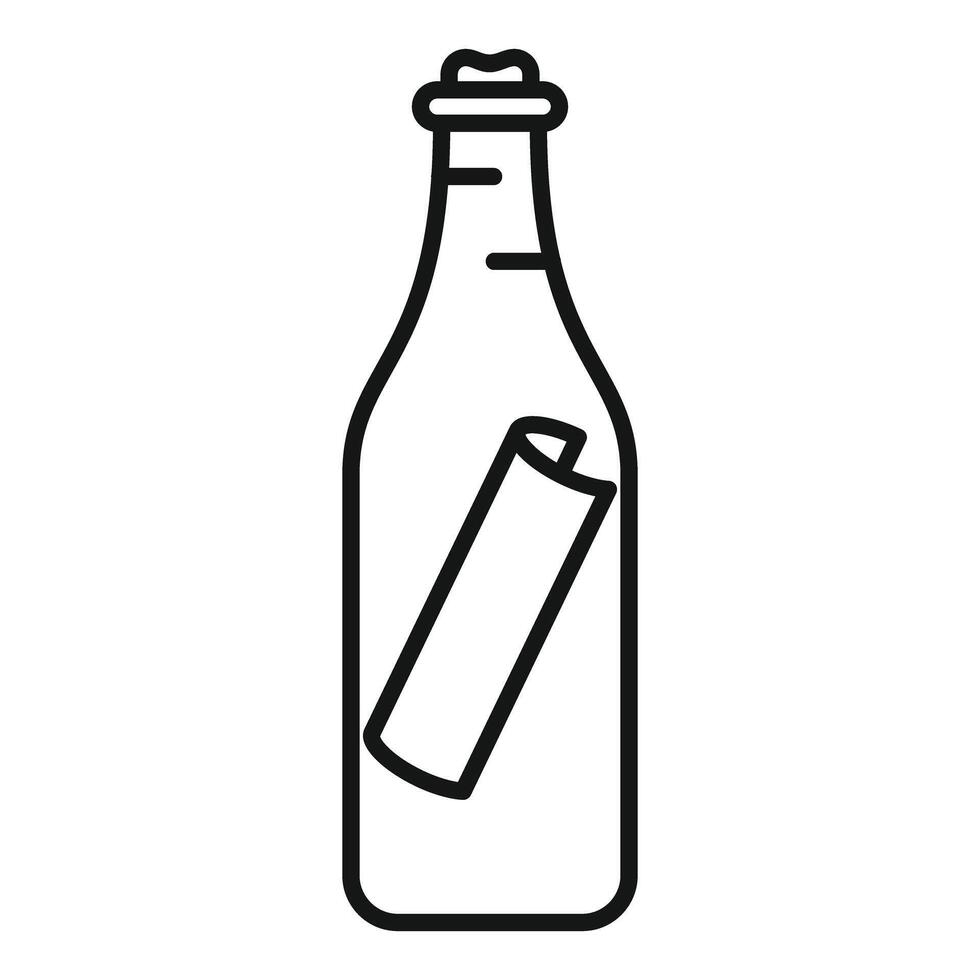 Glass bottle containing message is floating on the water vector