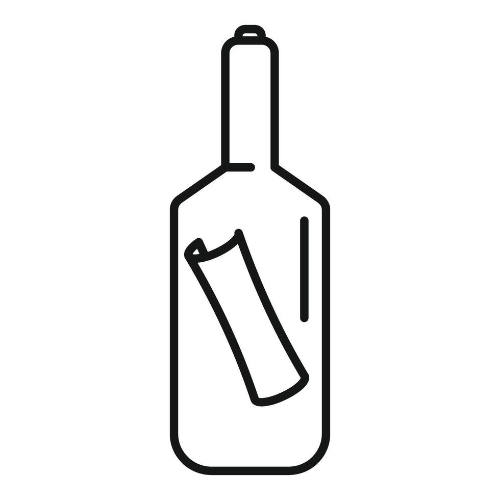 Message in a bottle floating on the sea of communication vector
