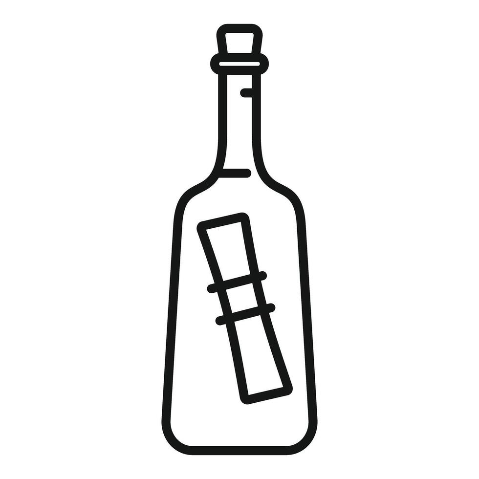 Message in a bottle corked glass container with note inside vector