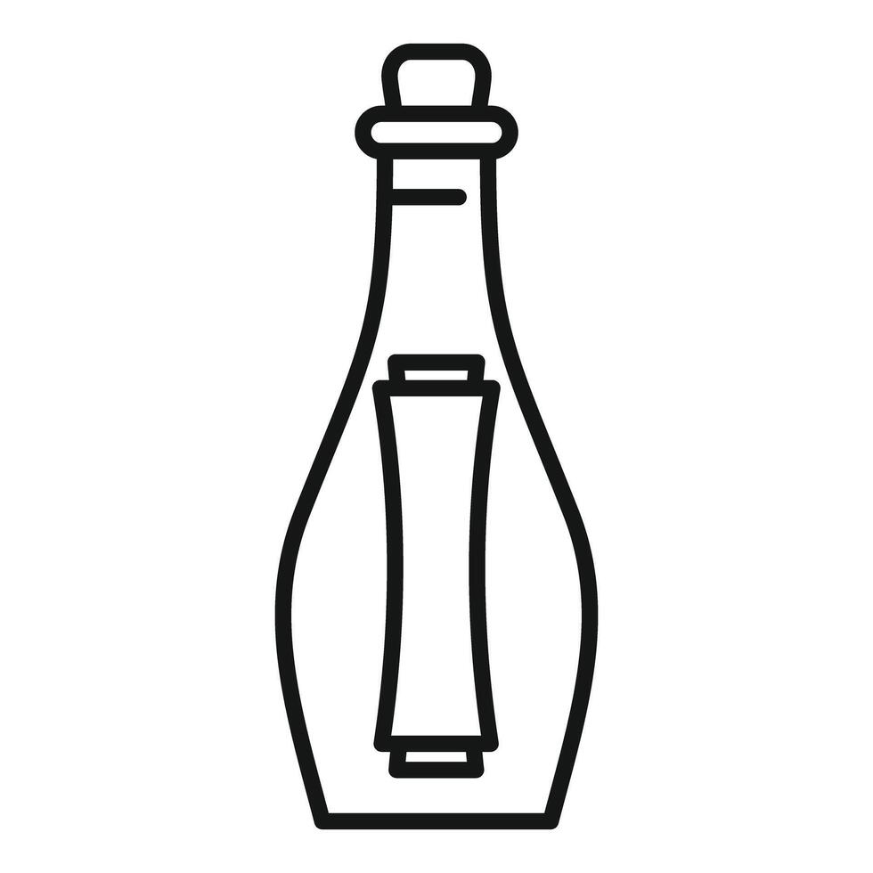 Glass bottle containing message is protecting secret vector