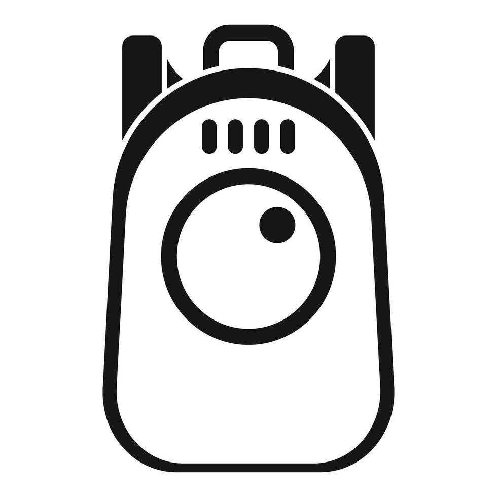 Backpack icon showing a portable washing machine for travel and camping vector