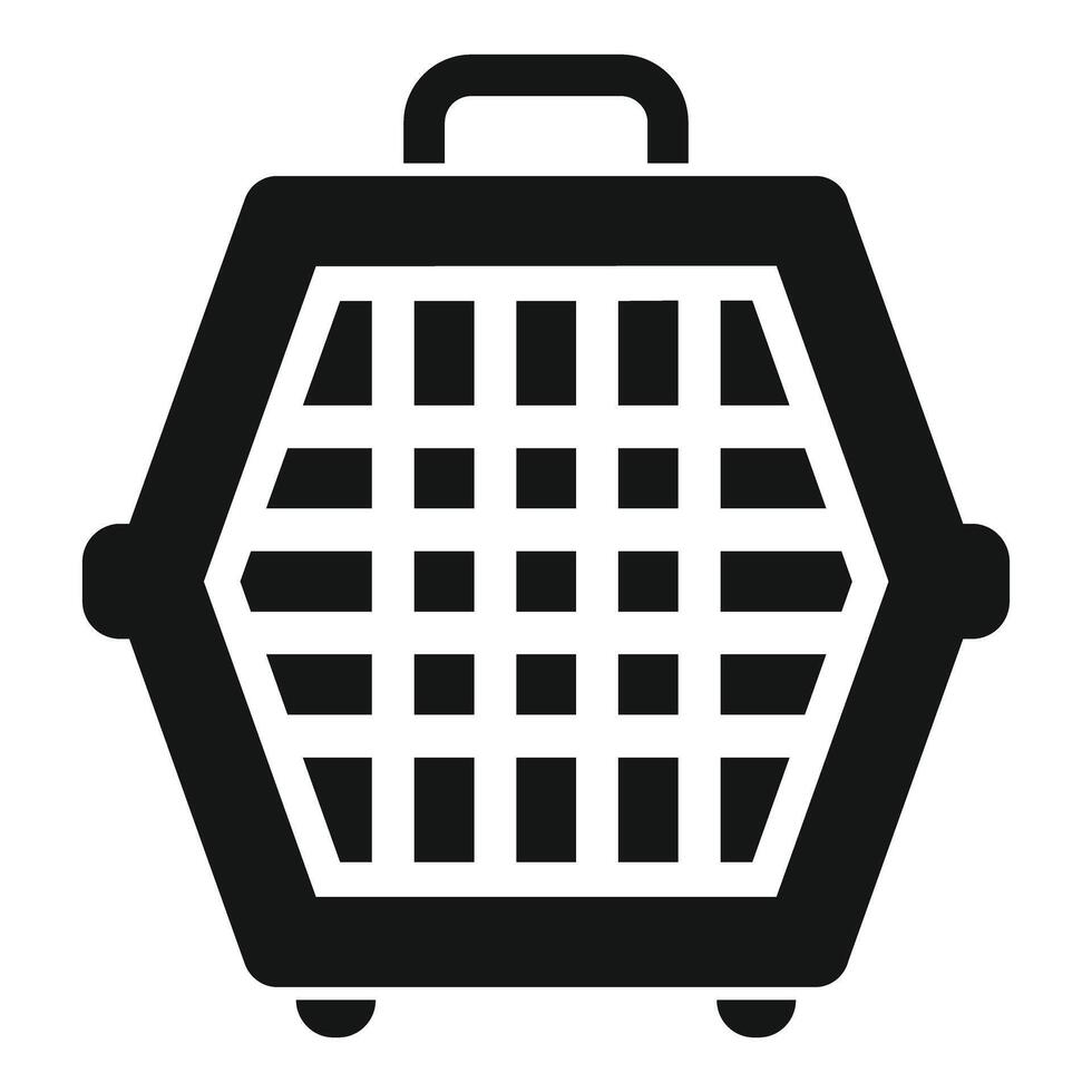 Black pet carrier providing safe and comfortable transportation vector