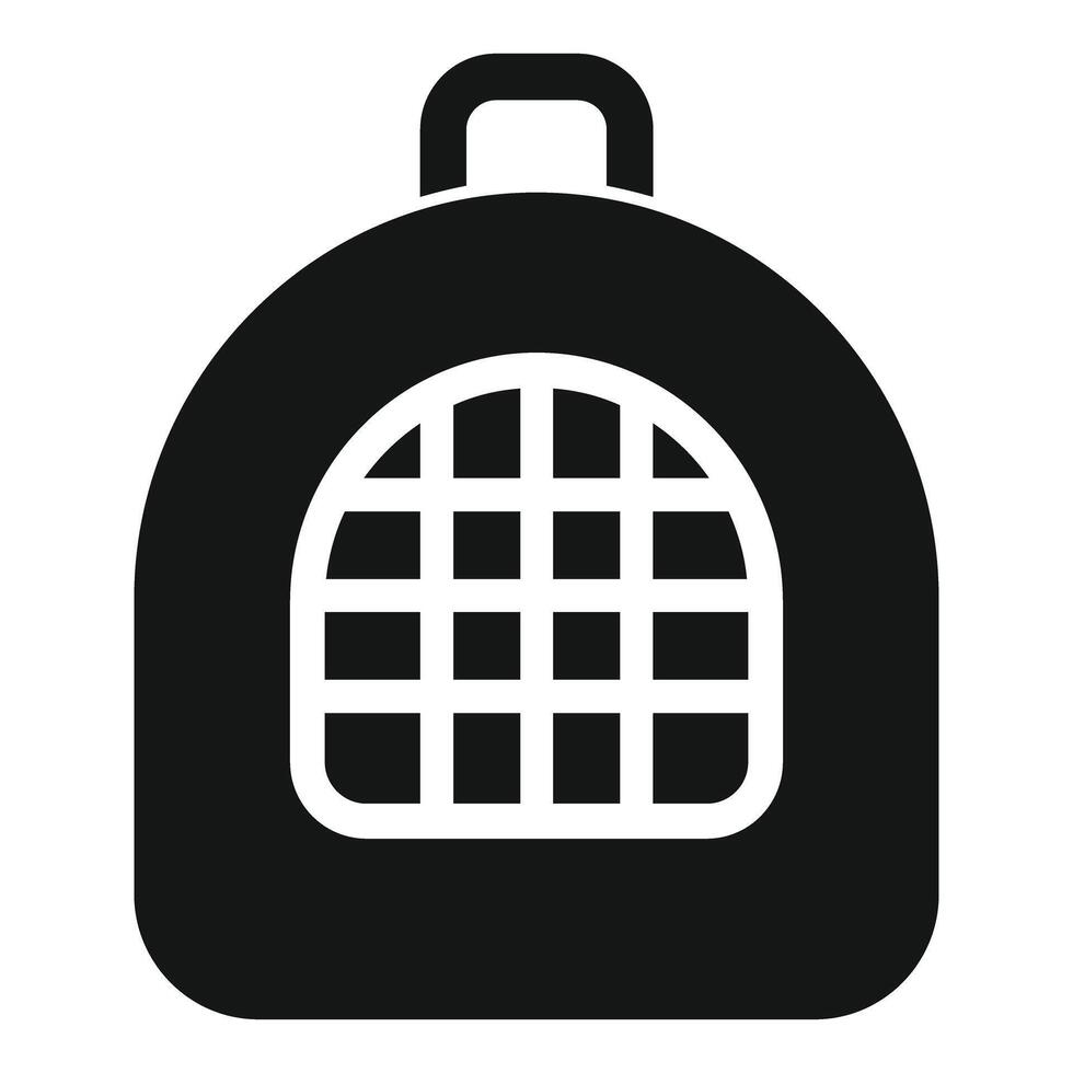Portable pet carrier protecting small dog during trip vector