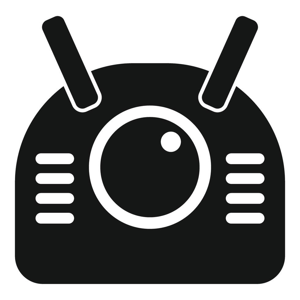 Robot head looking at you with big eye and antennas vector