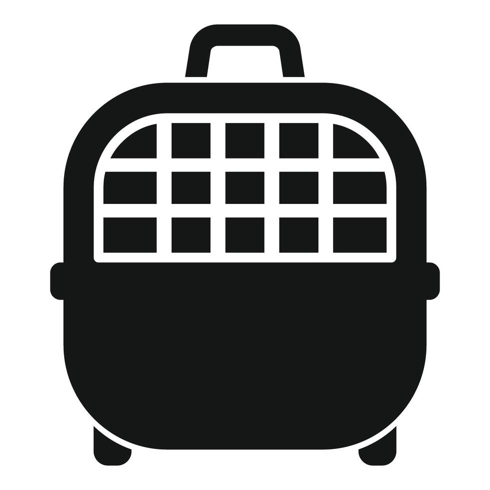 Plastic pet carrier protecting animals while traveling vector
