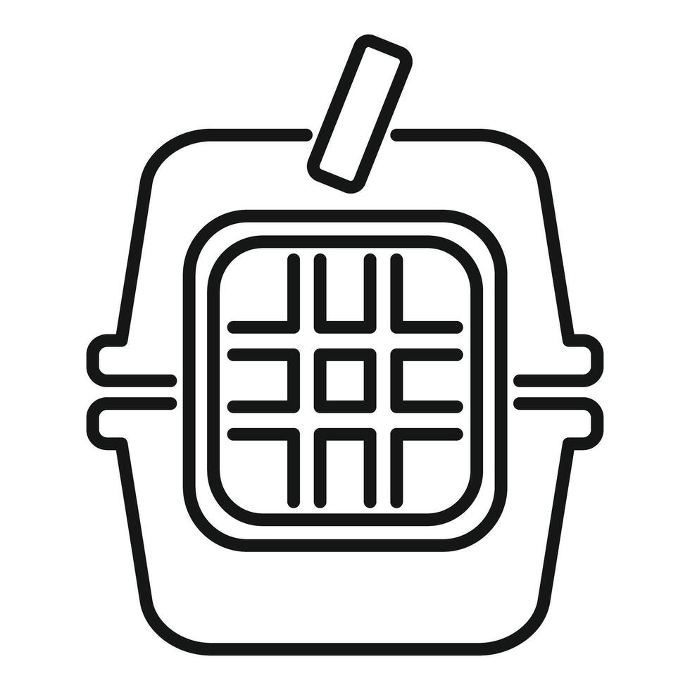 Cat carrier box icon, outline style vector