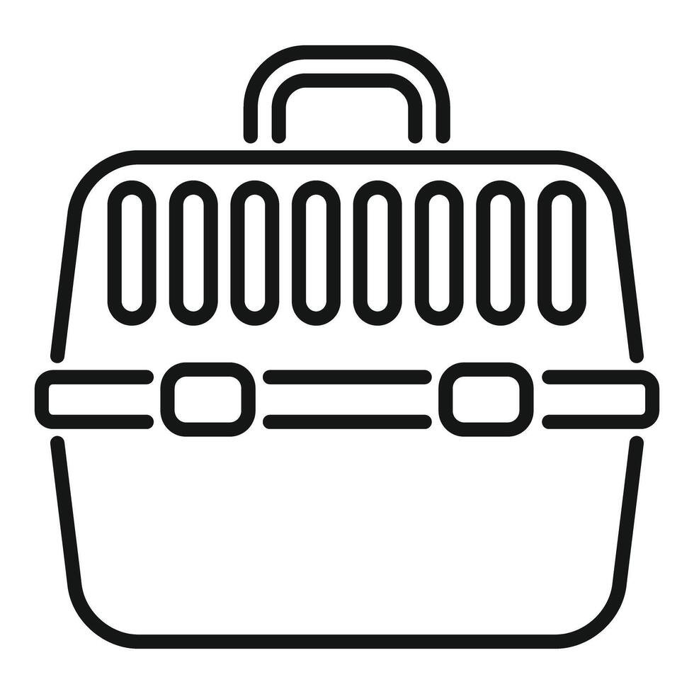 Plastic pet carrier protecting animals while travelling vector
