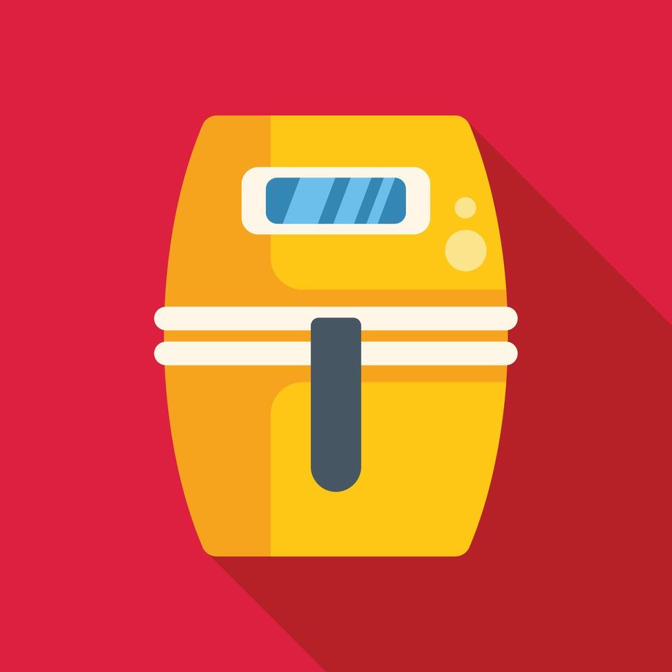 Modern yellow air fryer cooking food quickly vector