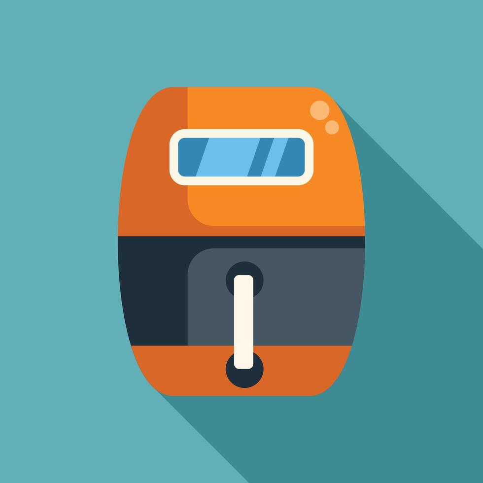 Modern deep fryer machine frying food icon vector
