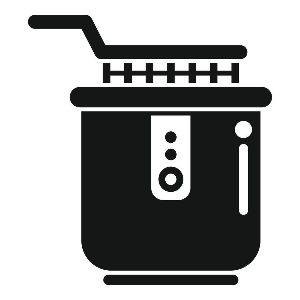 Modern deep fryer icon showing cooking process vector