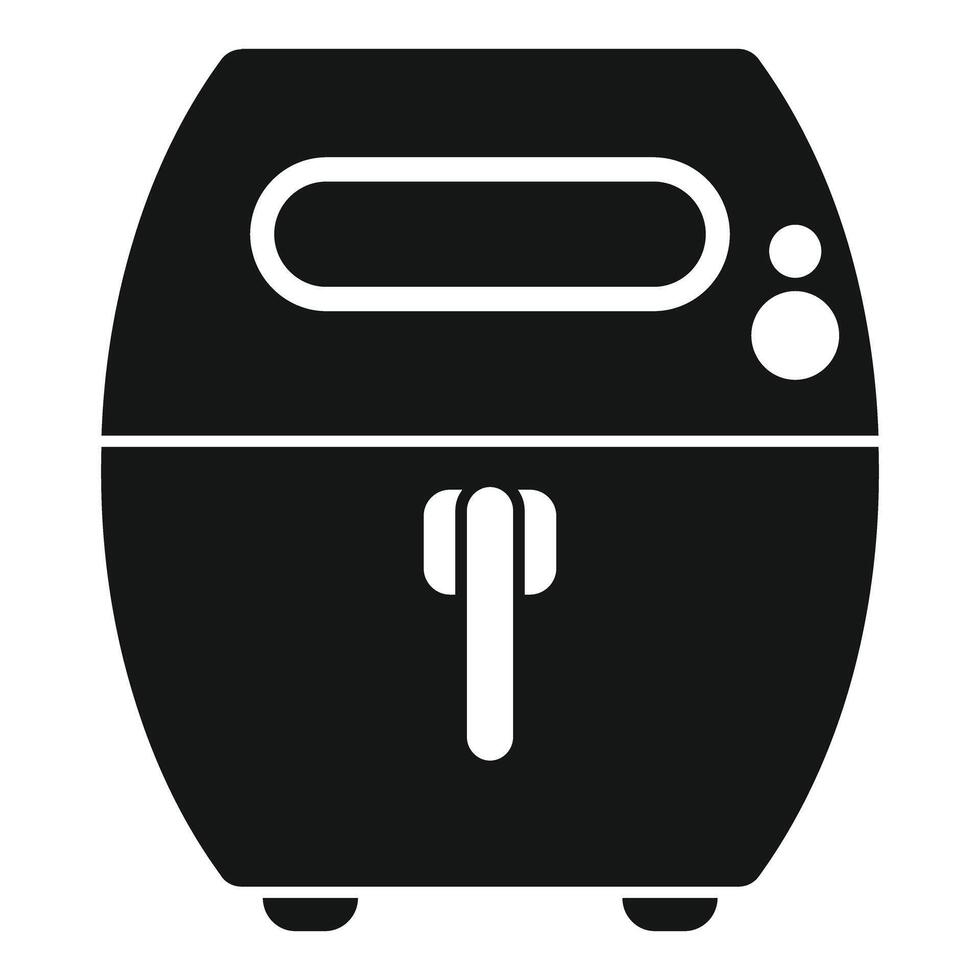 Black air fryer for frying food without oil vector