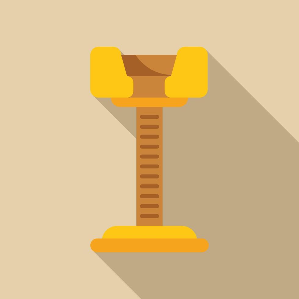 Cat scratching post standing on the floor with long shadow vector