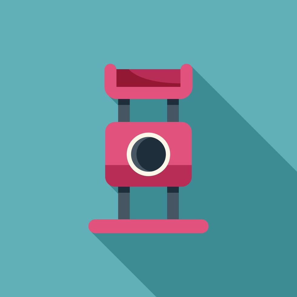 Pink cat condo with scratching post and platform for playing vector