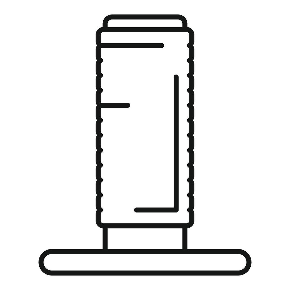 Thermal water bottle standing on round surface icon vector