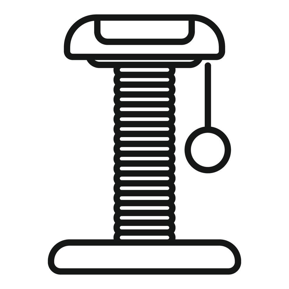 Cat scratching post with hanging ball providing hours of entertainment vector