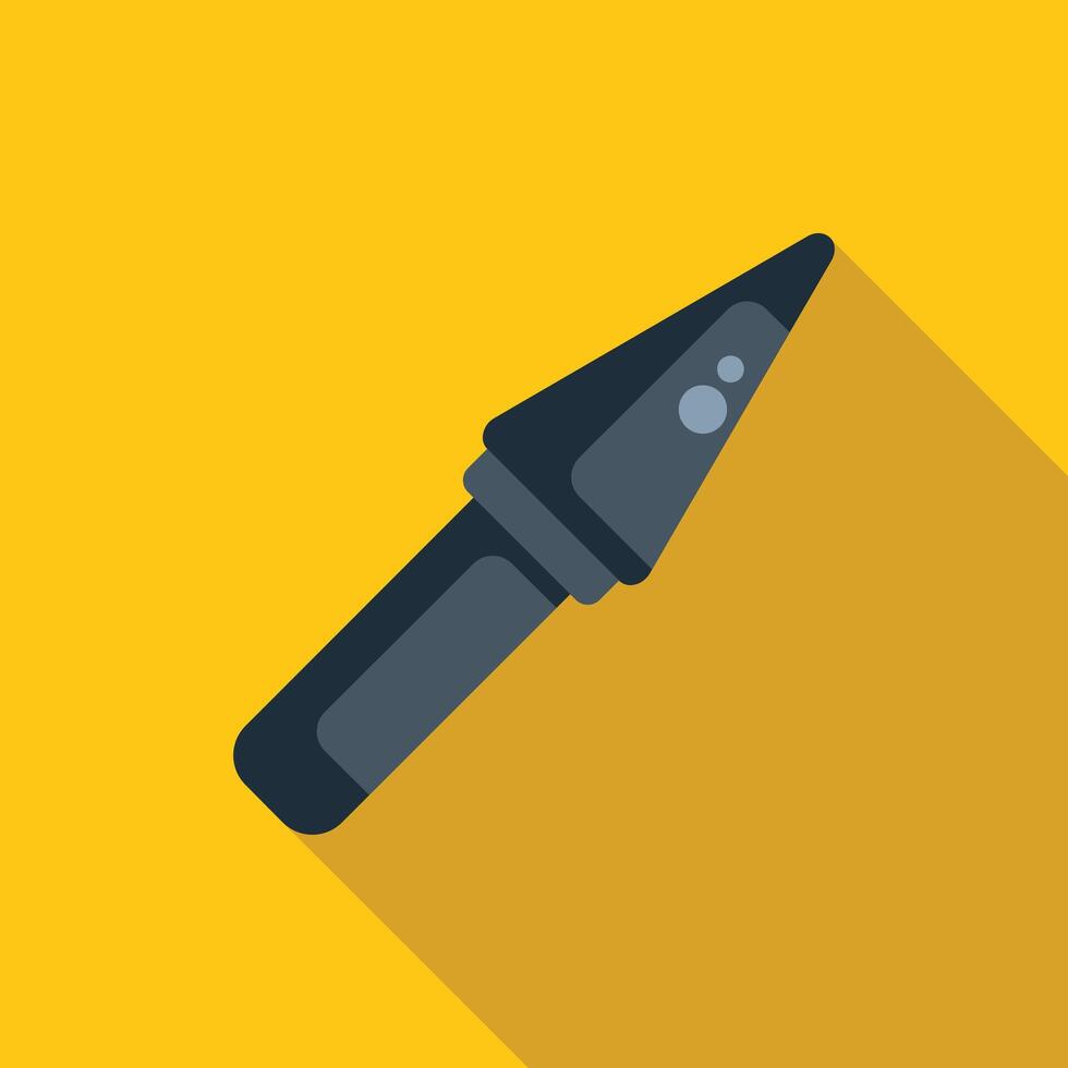 Electric soldering iron with a long shadow on a yellow background vector