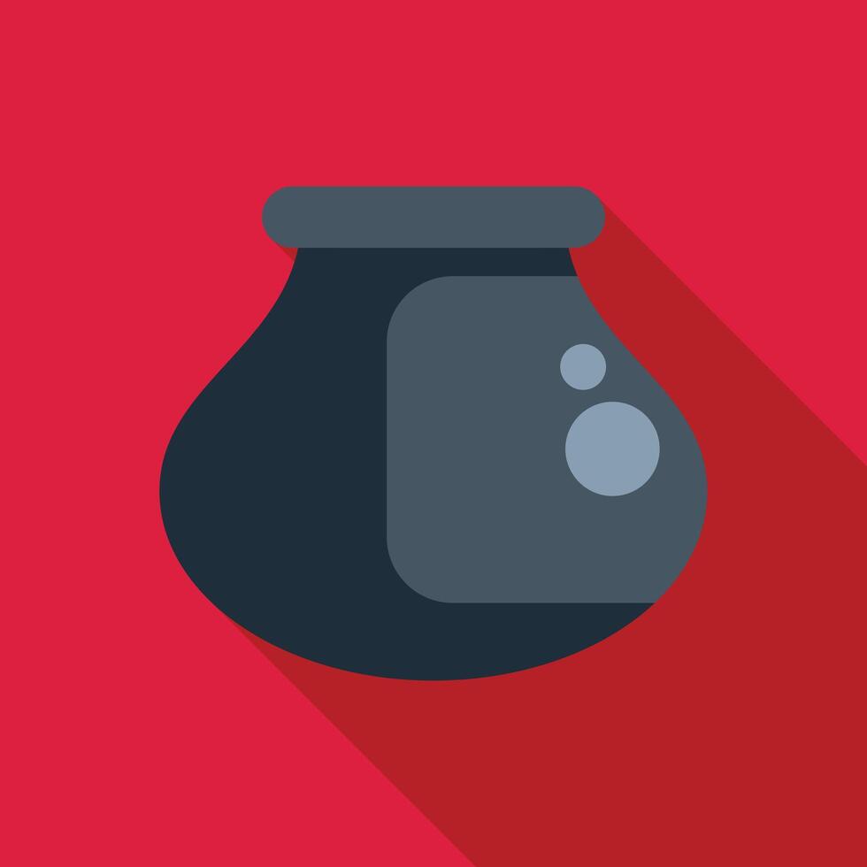 Round bottom flask bubbling chemistry experiment icon vector