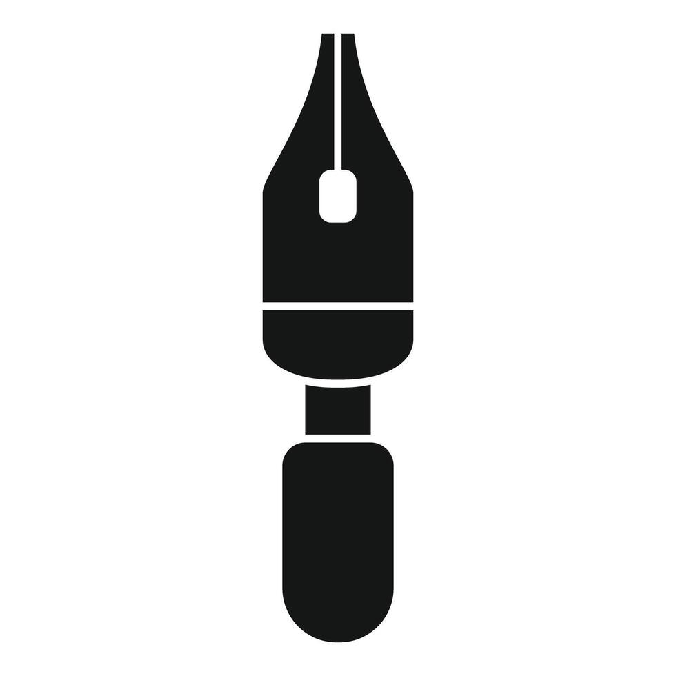 Fountain pen nib icon showing writing tool for authors vector