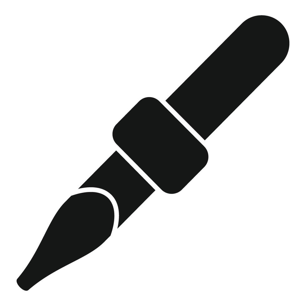 Tattoo machine needle pen drawing ink icon glyph style vector