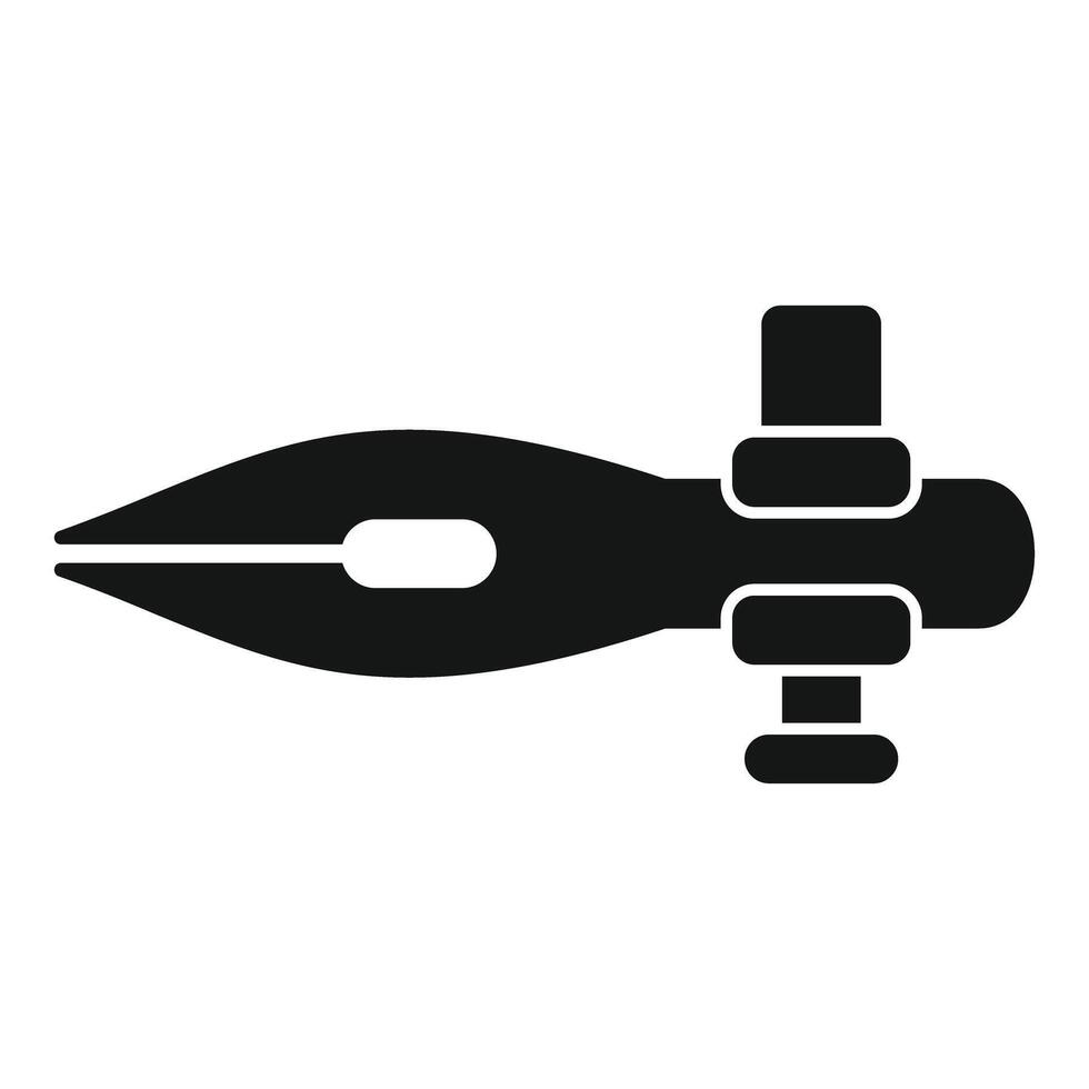 Fountain pen nib icon showing writing tool equipment vector