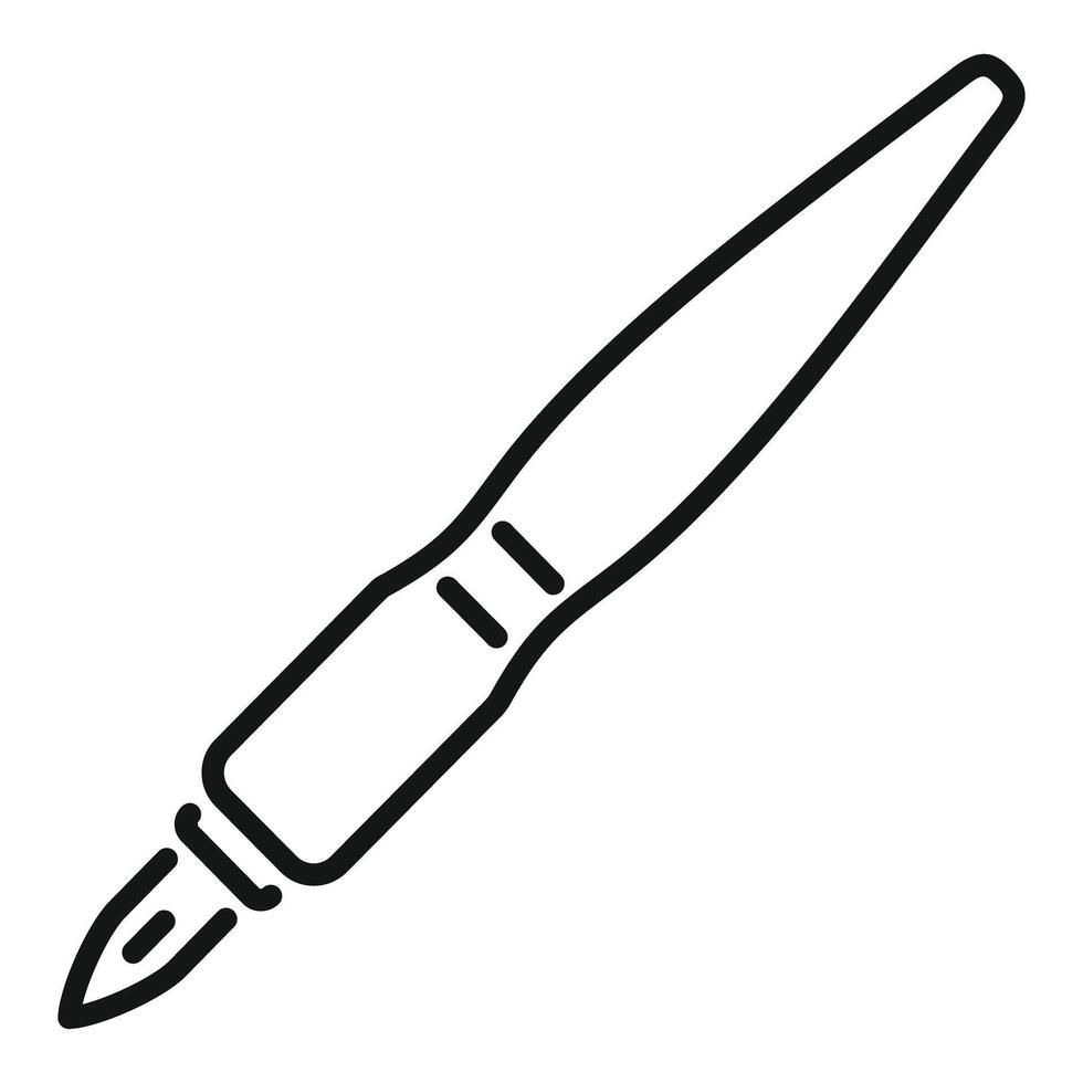 Fountain pen drawing tool for writing and drawing icon vector