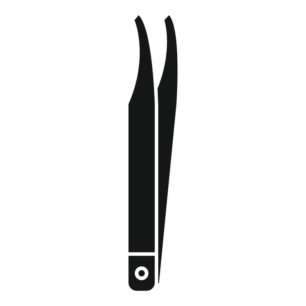 Black metal tweezers for eyelash extension procedure vector