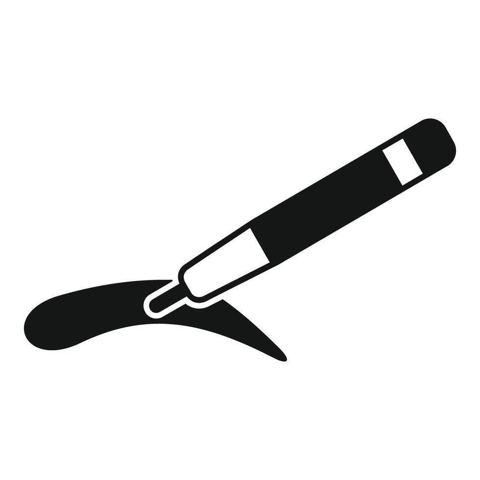 Microblading pen drawing eyebrow shape icon vector