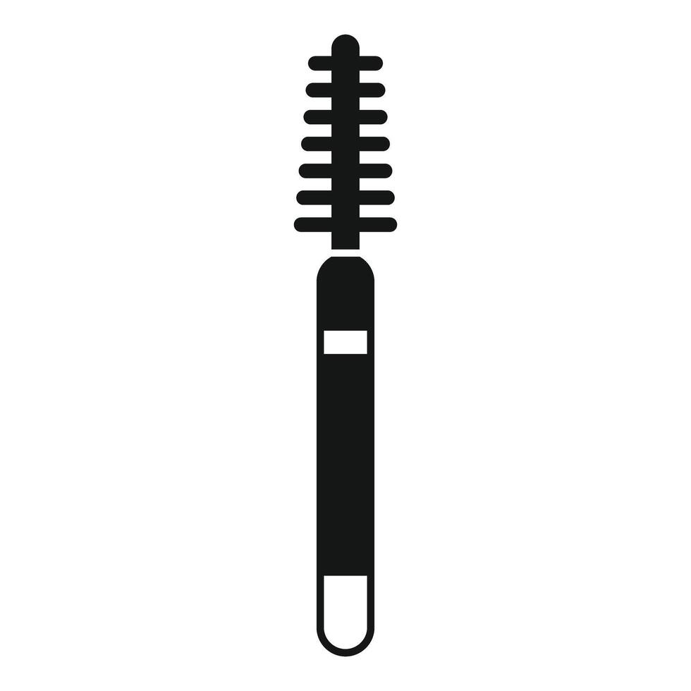 Mascara brush applicator enhancing eyelashes for a dramatic look vector