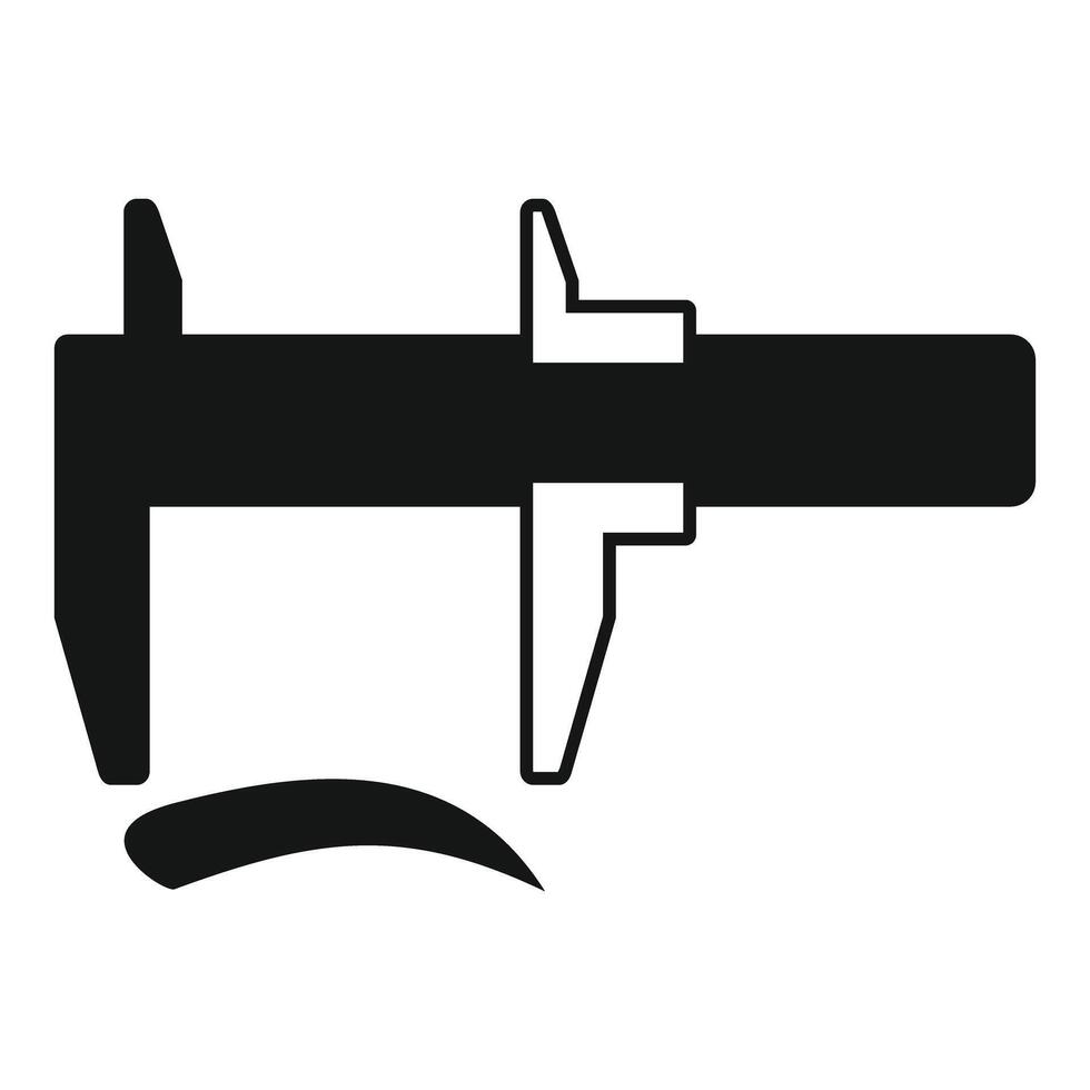 Caliper measuring eyebrow icon, simple style vector