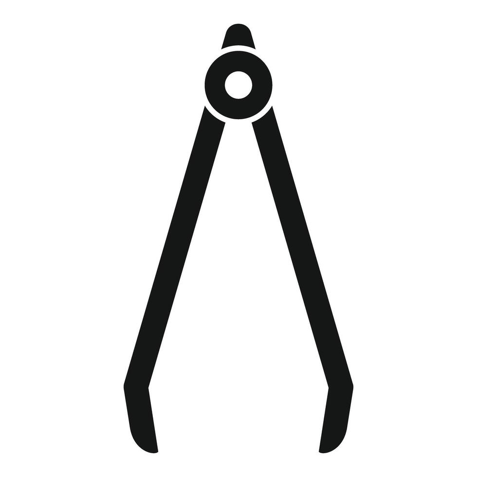 Drawing compass tool silhouette icon for measuring vector