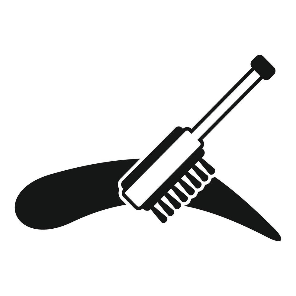 Eyebrow brush applying brow dye for perfect eyebrows makeup vector