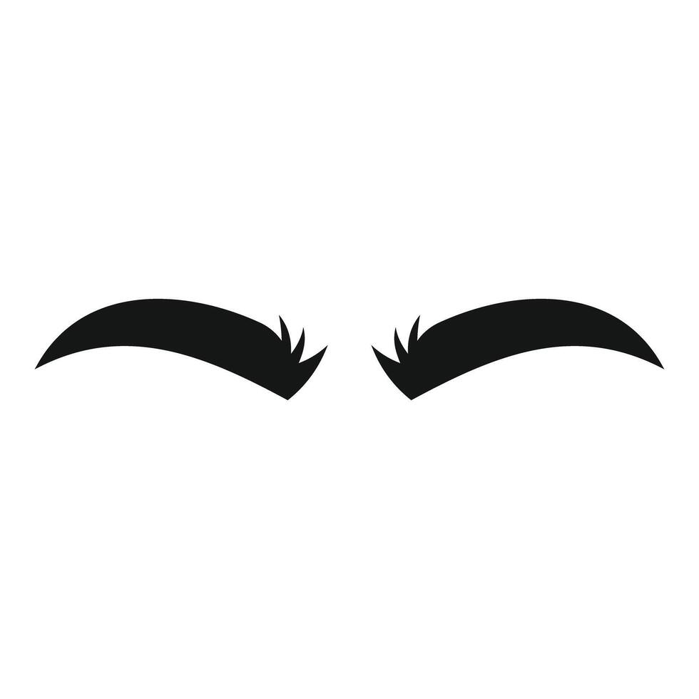 Eyebrows forming negative space creating curious expression vector