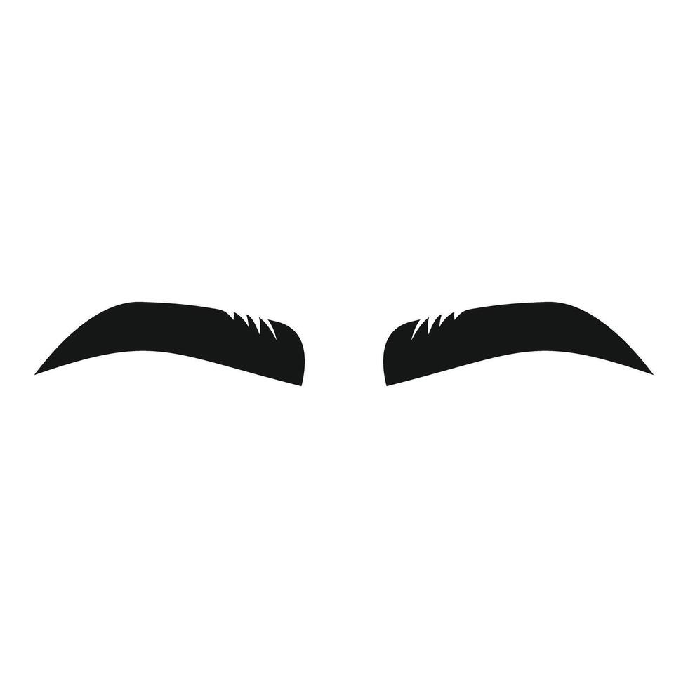 Black eyebrows giving a surprised look vector