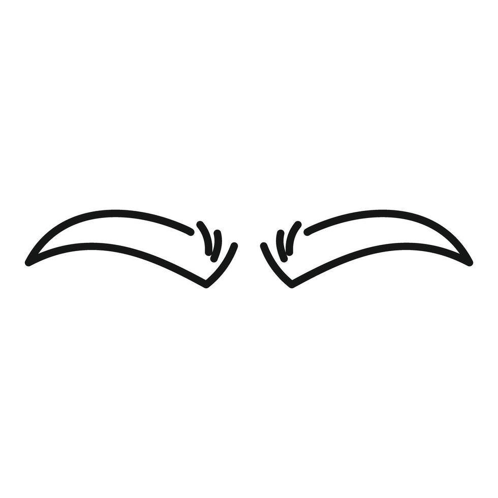 Eyebrows forming surprised expression on face vector