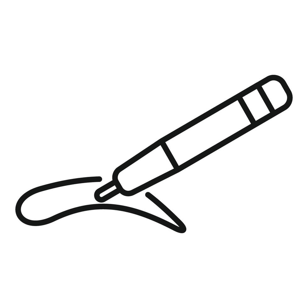 Marker pen drawing smooth continuous line icon vector