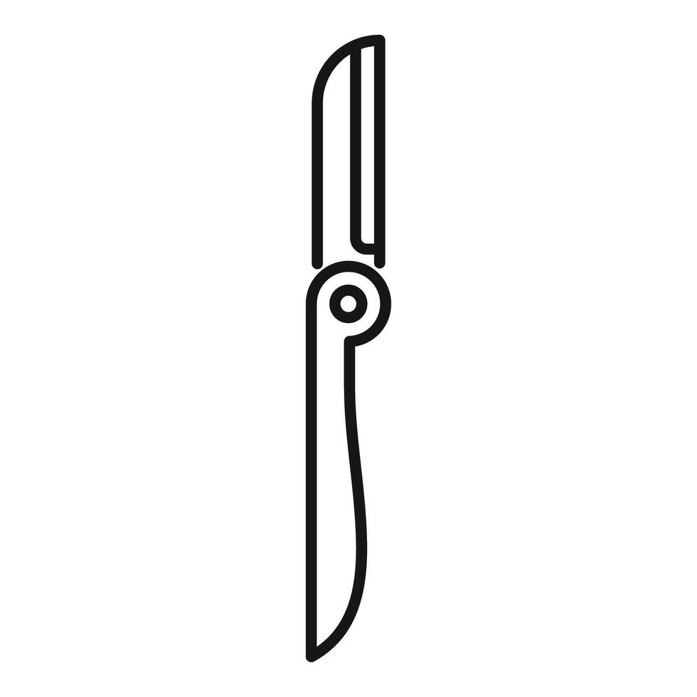 Folding razor blade icon representing shaving tool vector