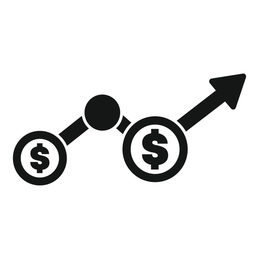 Dollar currency sign increasing on a chart graph vector