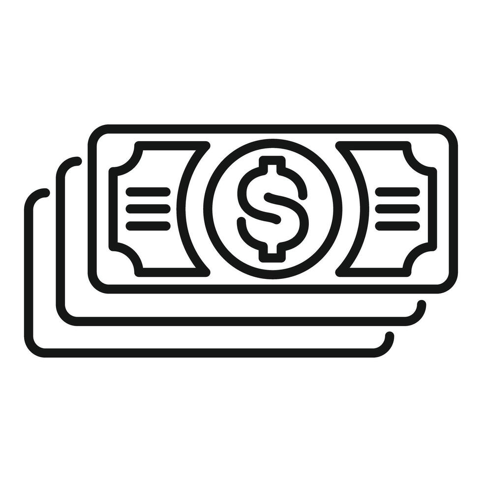 Stack of dollar bills representing wealth and finance vector